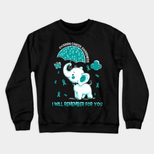 Ovarian Cancer Awareness Elephant Crewneck Sweatshirt